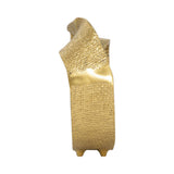 Gold Twisted Ring Sculpture, 6.75" Hammered Metal Tabletop Accent