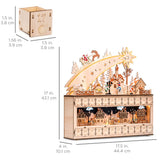 Best Choice Products Wooden Shooting Star Advent Calendar with LED-Lighted Christmas Village & Numbered Drawers
