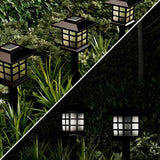 Nature Spring Solar LED Pathway Coach Lights, 6-Pack, Black, Cool White, 15"