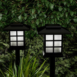Nature Spring Solar LED Pathway Coach Lights, 6-Pack, Black, Cool White, 15"