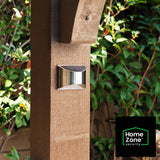 Home Zone Living Secure Solar LED Fence & Step Wall Lights, 4-Pack, Silver Stainless Steel