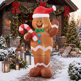 Joyfy 5 ft Gingerbread Man Christmas Inflatable with Candy Canes, Warm White LEDs