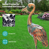 Costway Metal Crane Garden Statue Set, 2-Piece, Decorative Bird Sculptures for Outdoor Yard & Lawn
