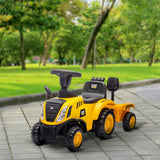 Cat Caterpillar Licensed Ride-On Excavator with Shovel & Trailer, Foot-Powered