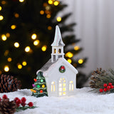 Mr. Christmas 8" Nostalgic Ceramic Village Church with LED Lights & 4-Hour Timer