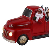 Mr. Christmas 10.5" Animated Santa Red Truck with LED Headlights, 8 Christmas Carols & Timer