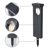 C Cattleya Solar LED Path Lights, 12-Pack, 17.25" Matte Black, 3000K Warm White