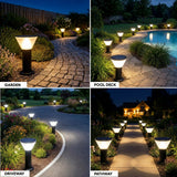 Bell + Howell 12" Solar LED Bollard Pathway Light, 350 Lumens, 3 Color Modes with Ground Stakes