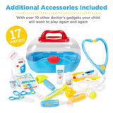 Best Choice Products Kids Play Doctor Kit with Mobile Medical Cart, 17 Accessories & Carrying Case