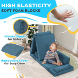 Qaba Modular Kids Play Couch with Foam Cushions & Removable Covers, 6 Pieces Foam
