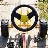 Qaba Kids Pedal Go Kart with Adjustable Seat & Handbrake, Yellow, Ages 3–6