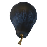 Tiverton Small Glass Pear Figurine, 12" Glossy Black Decorative Tabletop Sculpture