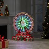 Mr. Christmas Santa’s Light Show Ferris Wheel, 15" Animated Display with 128 RGB LEDs, 50 Songs & Remote