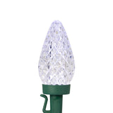 Northlight C9 Faceted LED Christmas Lights, 100 Red & Pure White Bulbs, 66 ft Lighted Length
