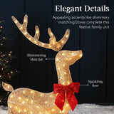 Best Choice Products 3-Piece 2D Lighted Deer Family, 4ft Outdoor Christmas Set with 175 Warm White LEDs