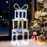 Costway Stacked Christmas Gift Box Lights, 3 ft, 3 Boxes with 200 Warm & Cold White LEDs
