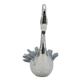Decorative Swan Sculpture with Blue Kyanite Stone, Silver Metal Tabletop Figurine