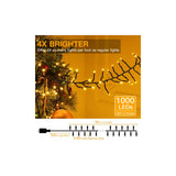 1000 LED Christmas Cluster Lights, 49 ft, Warm White, Green Cable, Remote & 8 Modes