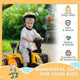 Cat Caterpillar Licensed Ride-On Excavator with Shovel & Trailer, Foot-Powered