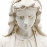 LuxenHome Virgin Mary Statue, 29.5" Ivory Blessed Mother Sculpture, Indoor & Outdoor Garden Décor