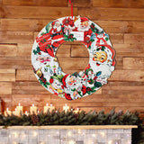 Mr. Christmas 18" Wooden Vintage Santa Claus Wreath with Red Hanging Ribbon