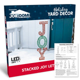 Joyfy 3 ft Lighted Stacked JOY Yard Decoration, Red & Green 2D Christmas Display, 30 LEDs