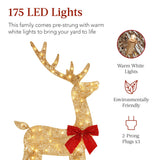 Best Choice Products 3-Piece 2D Lighted Deer Family, 4ft Outdoor Christmas Set with 175 Warm White LEDs