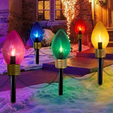 Novelty Lights Jumbo C7 LED Pathway Lights, 6ft, 5 Multicolor Lights with Ground Stakes