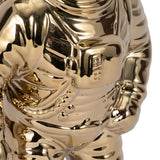 Sagebrook Home Ceramic Astronaut Sculpture, 11" Metallic Gold Space-Themed Tabletop Décor