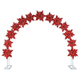 Mr. Christmas 8.5ft Illuminated Poinsettia Arch with Warm White LEDs, Outdoor Metal Display