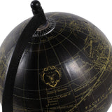 Exeter Decorative Globe with Mango Wood Base, 11", Black & Brown Tabletop Accent