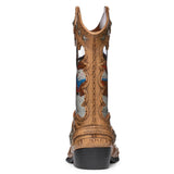 Roman Lighted Swirl Cowboy Boot with Snowman Christmas Figurine, 10.25", USB Cord Included