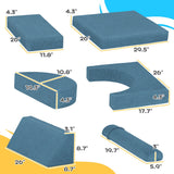 Qaba Modular Kids Play Couch with Foam Cushions & Removable Covers, 6 Pieces Foam
