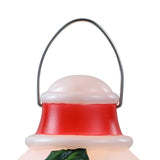 Mr. Christmas 11" Lighted Blow Mold Lantern, White with Red & Green Panes, Warm White LED