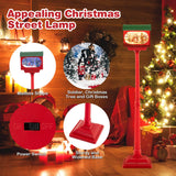 Costway 59" Musical Christmas Street Lamp, Sound-Activated Snow Globe with Detachable Mailbox Lantern