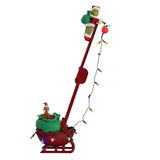 Mr. Christmas Grinch Animated Utility Sleigh with Max, Extendable Ladder & 15 Christmas Songs