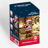 Joyfy 5 ft Gingerbread Man Christmas Inflatable with Candy Canes, Warm White LEDs