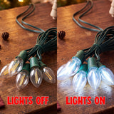 24 Ct C9 LED  Bulbs Warm White Christmas Walkway Lights, 30.75 ft