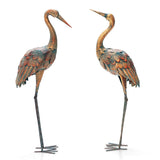 Costway Metal Crane Garden Statue Set, 2-Piece, Decorative Bird Sculptures for Outdoor Yard & Lawn