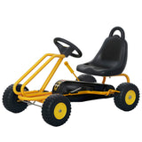 Qaba Kids Pedal Go Kart with Adjustable Seat & Handbrake, Yellow, Ages 3–6