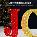 Best Choice Products 32" Lighted JOY Yard Decoration, 3-Piece Set, 150 Warm White LEDs
