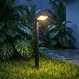 C Cattleya Solar LED Pathway Lights, 6-Pack, Adjustable Height up to 19.25", Black, 3000K Warm White