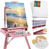 Best Choice Products Adjustable Wooden French Box Art Easel with 32-Piece Painting Set