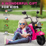 Qaba 6V Kids Electric Motorcycle with 3 Wheels, Headlights, Music & Reverse