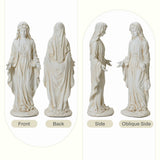 LuxenHome Virgin Mary Statue, 29.5" Ivory Blessed Mother Sculpture, Indoor & Outdoor Garden Décor