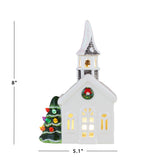 Mr. Christmas 8" Nostalgic Ceramic Village Church with LED Lights & 4-Hour Timer