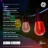 GE Cync 48ft Smart LED Café String Lights, Multicolor with Individual Bulb Control