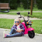 Qaba 6V Kids Electric Motorcycle with 3 Wheels, Headlights, Music & Reverse