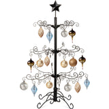 Best Choice Products 3ft Wrought Iron Ornament Display Tree with Folding Branches, Stand & Star Topper