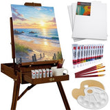 Best Choice Products Adjustable Wooden French Box Art Easel with 32-Piece Painting Set